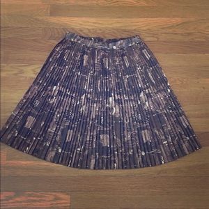 3 for $30- Vtg Brown & Cream Mini Pleated Skirt
